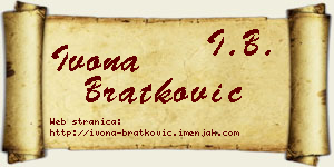 Ivona Bratković vizit kartica